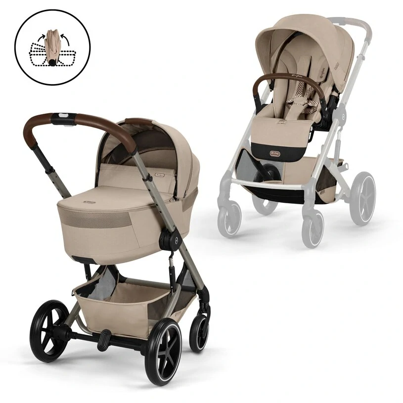 CYBEX NEW Balios S Lux se skládací korbičkou Fold Cot, Almond Beige