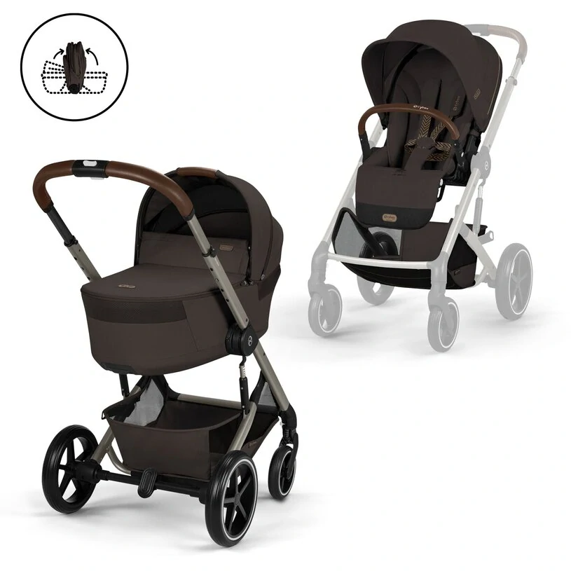 CYBEX NEW Balios S Lux se skládací korbičkou Fold Cot, Chocolate Brown