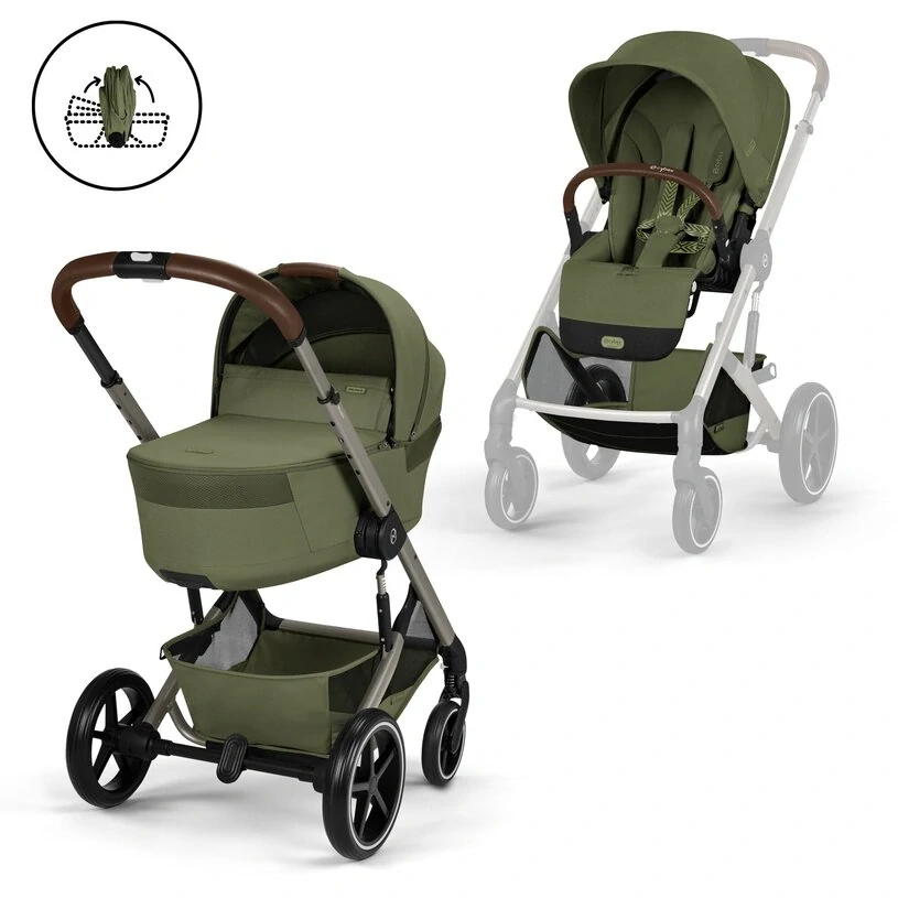 CYBEX NEW Balios S Lux se skládací korbičkou Fold Cot, Moss Green 