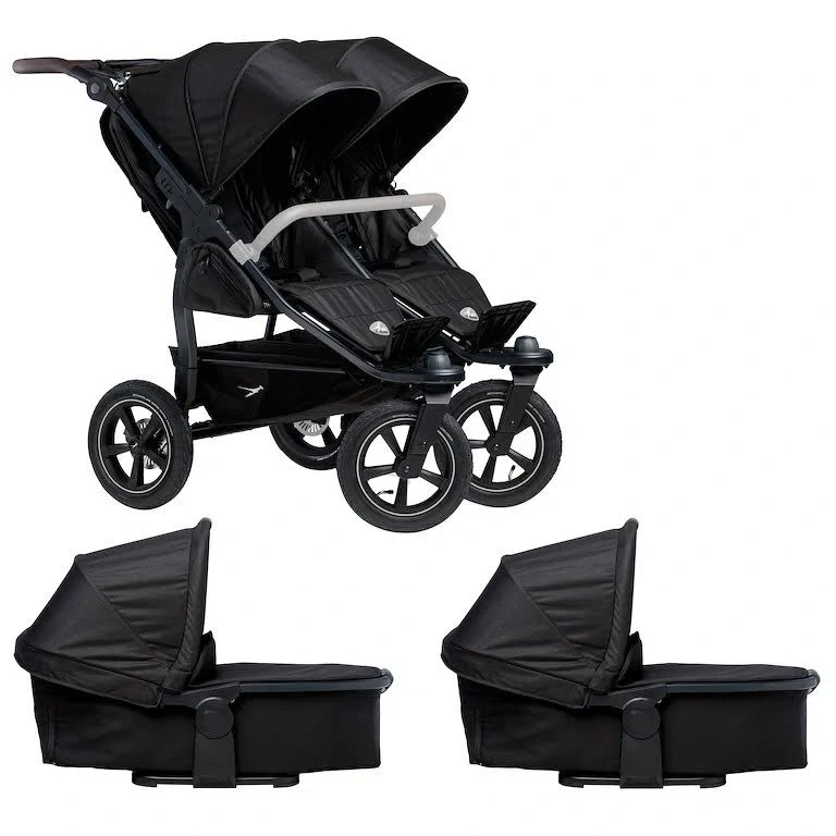 Tfk set duo2 frame 2025 - air wheel carrycot + seat black