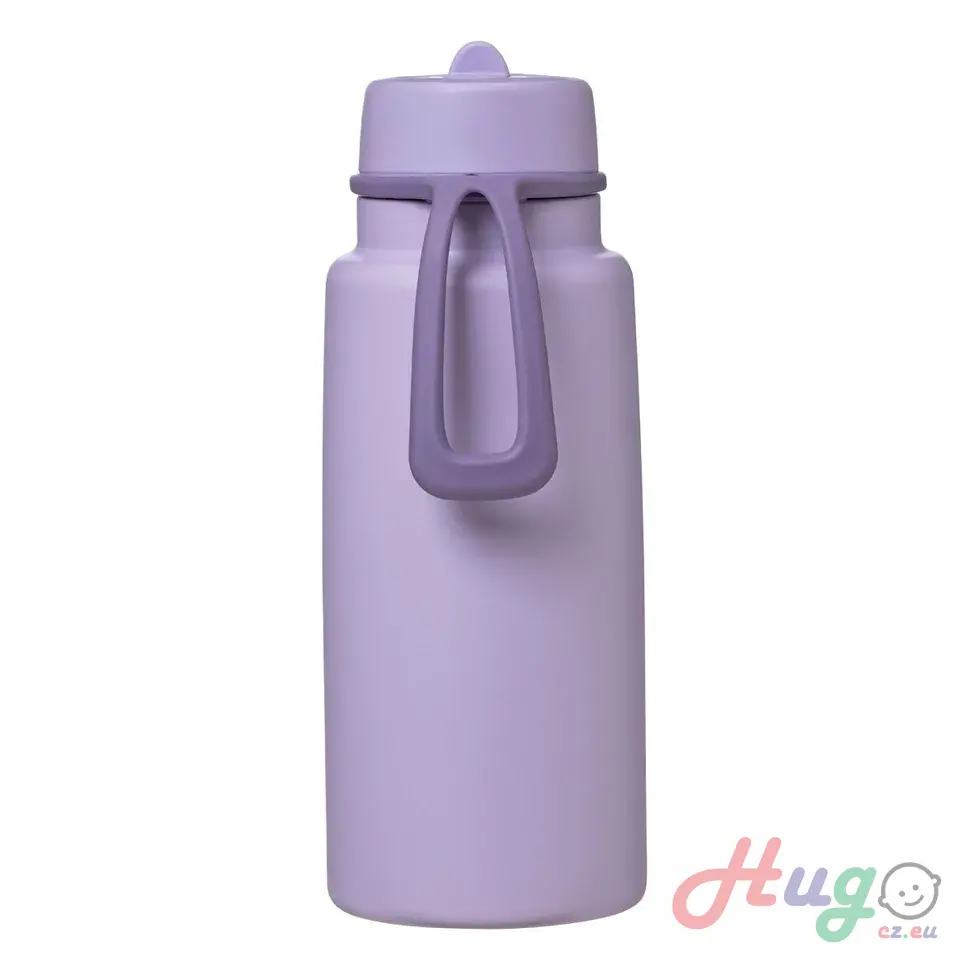 Nerezová termolahev s brčkem 1l - fialová