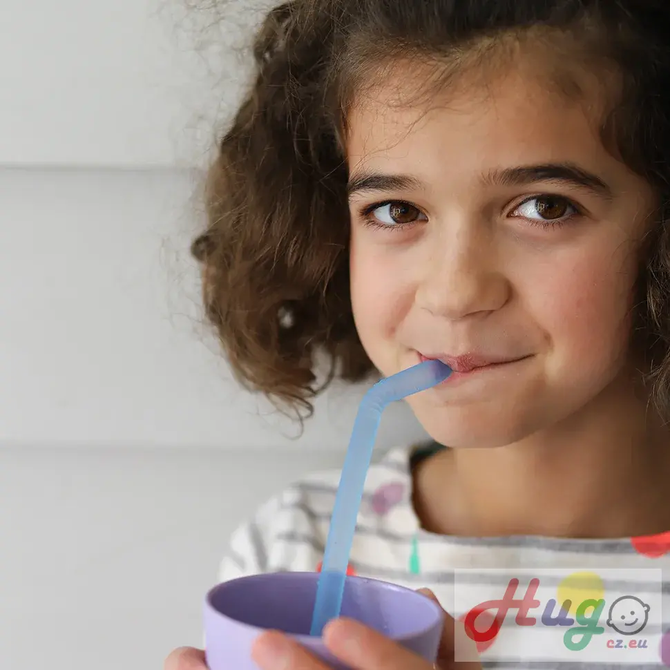 Set silikonových brček - růžová/oranžová