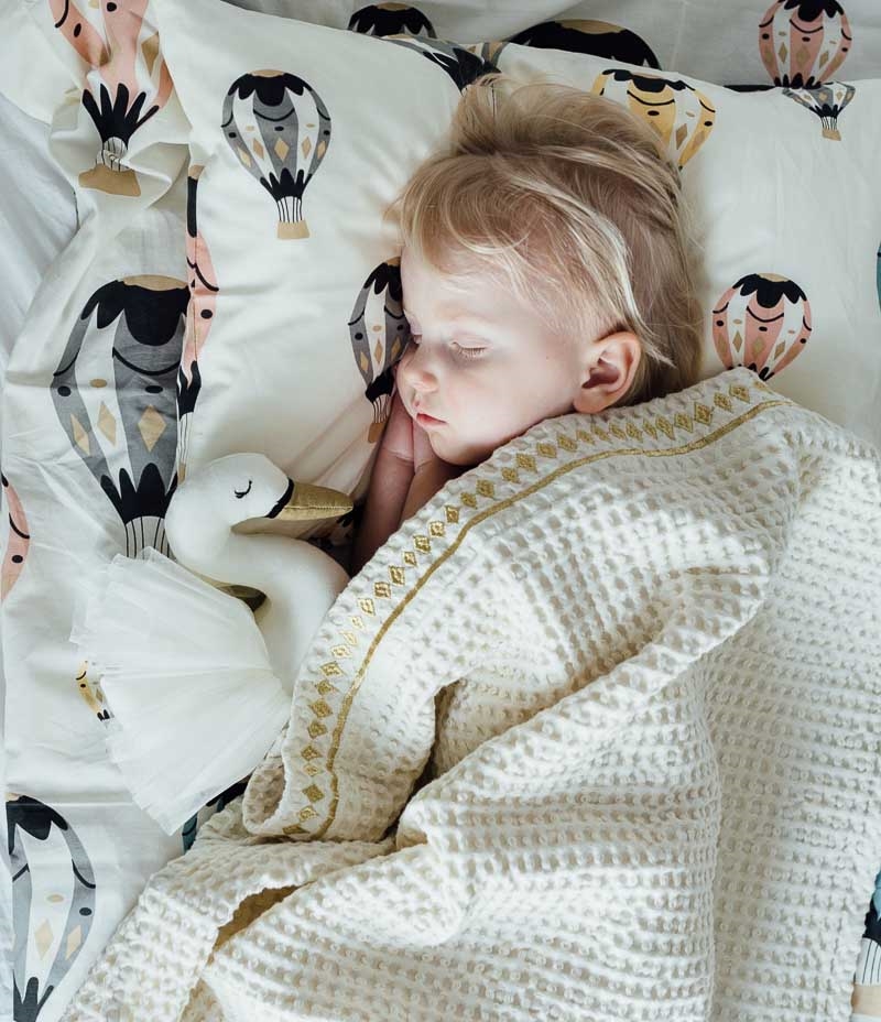 Organic Waffle Blanket Vanilla White