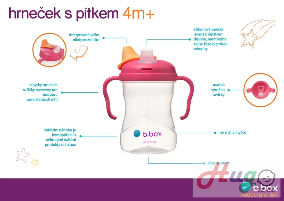Hrneček s pítkem 4m+ - světle zelený 240 ml