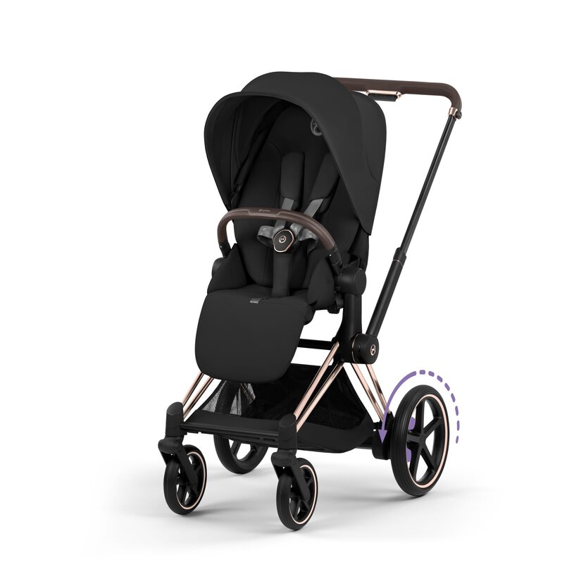 CYBEX e-Priam Comfort Set, Sepia Black ( Rosegold Frame)