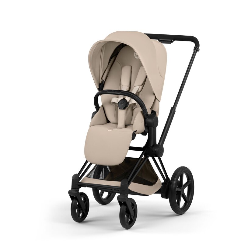 CYBEX Platinum e-Priam Set, Cozy Beige (Matt Black Frame)
