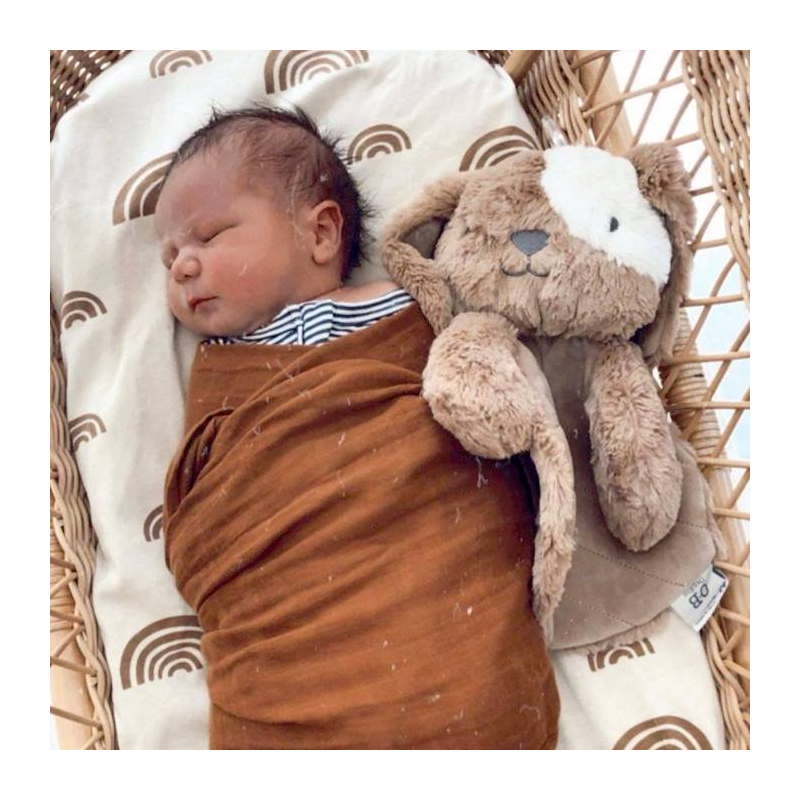 OB Designs Mazlík plyšový pejsek, Taupe (světlá skvrna)