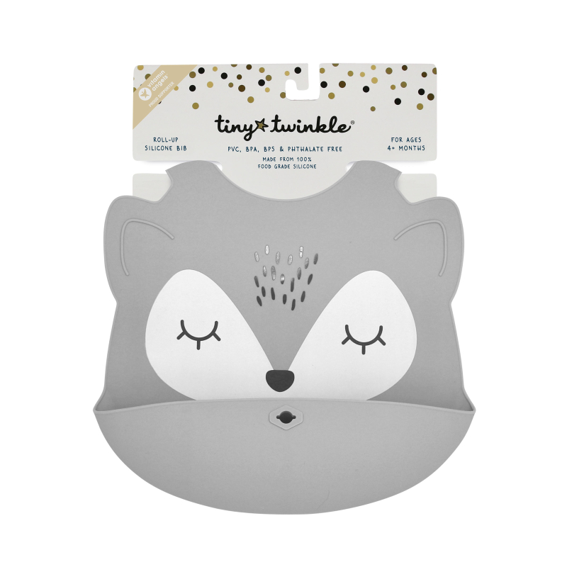 Tiny Twinkle Silikonový bryndák - Grey Fox