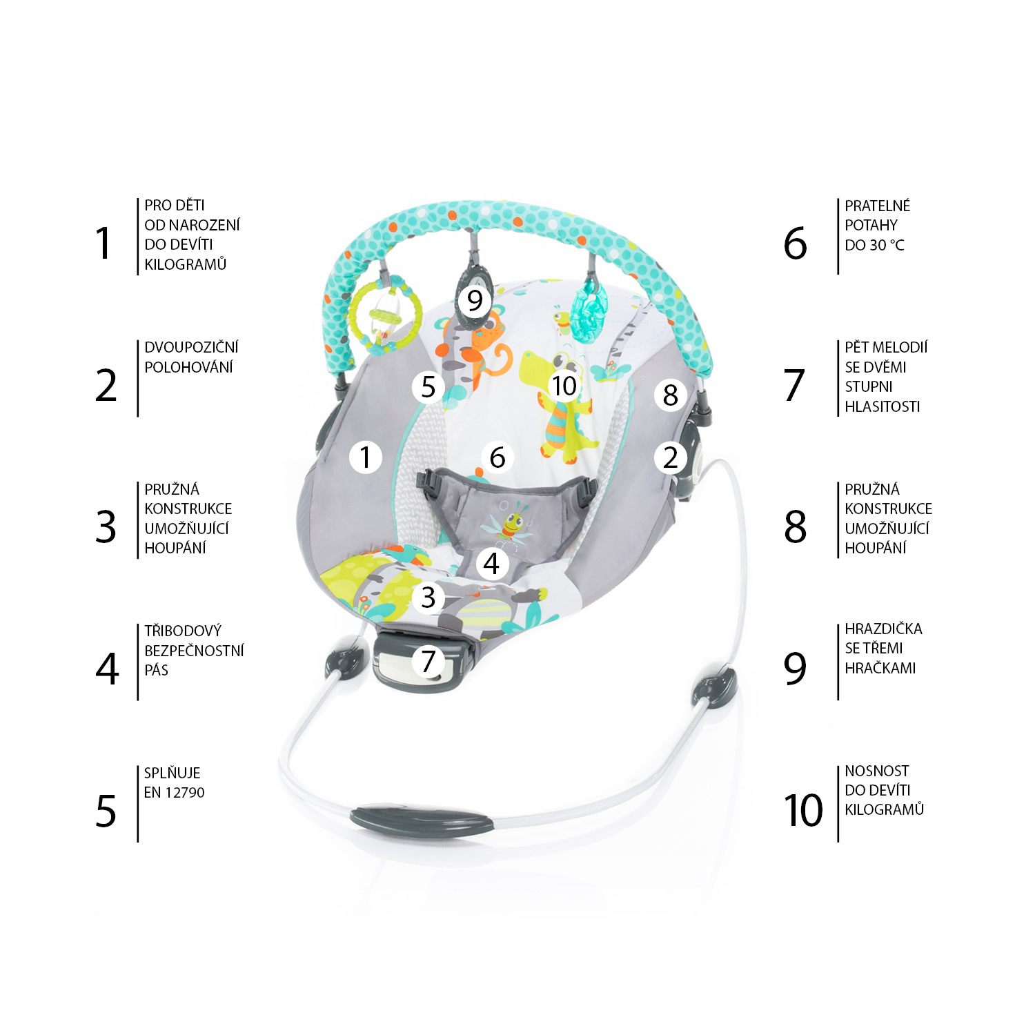 Lehačka Happy, Tropical Grey