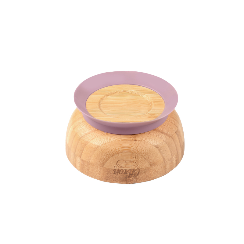 Citron Bambusová miska s přísavkou - Blush Pink