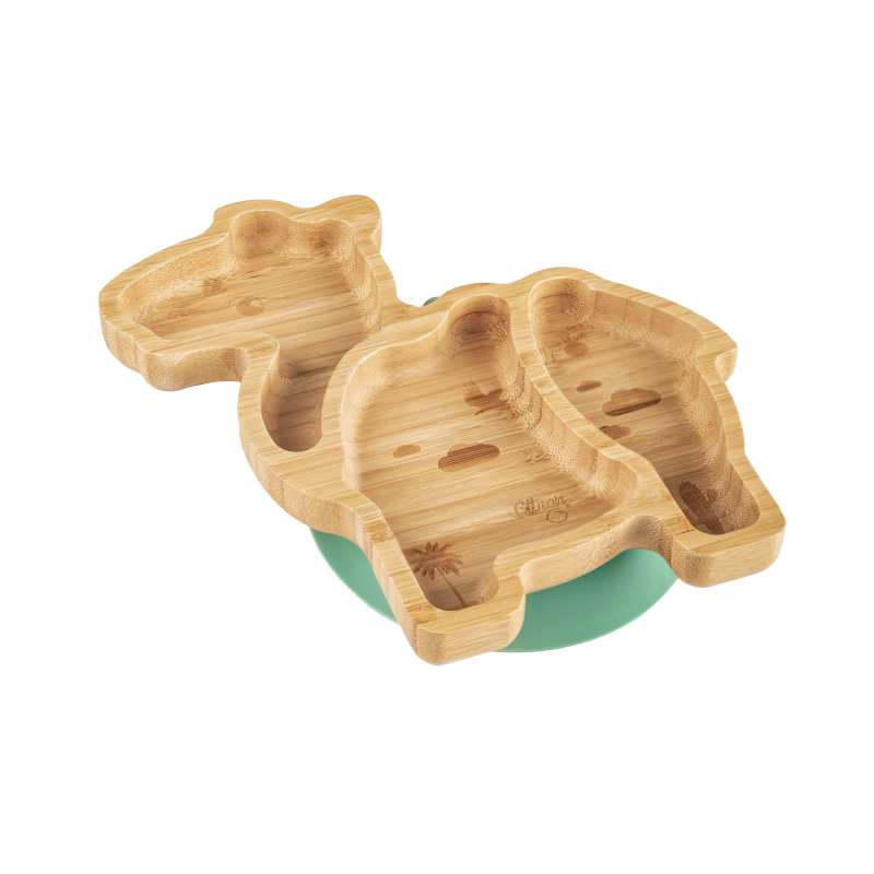 Citron Bambusový talířek s přísavkou a lžičkou - Velbloud