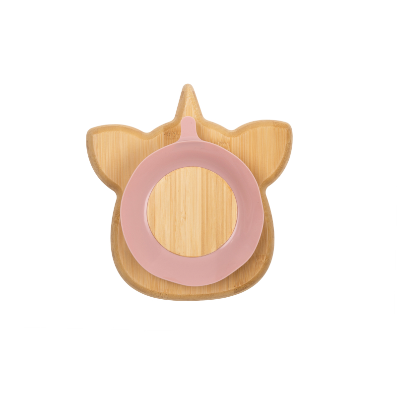 Citron Bambusový talířek s přísavkou a lžičkou - Jednorožec