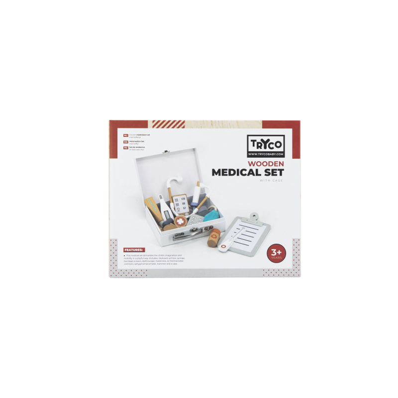 TRYCO Dřevěný doktorský kufřík s nástroji