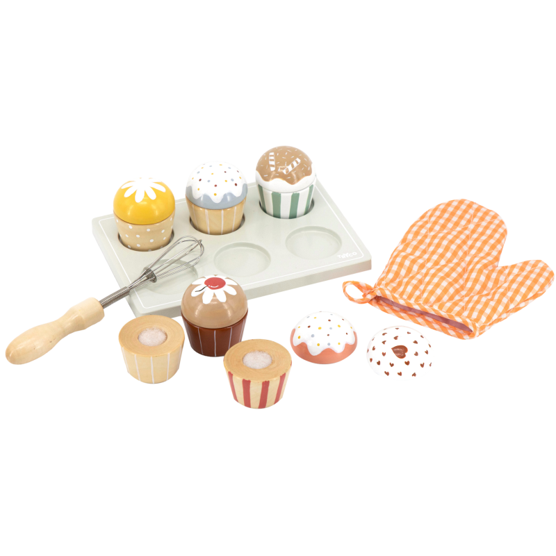 TRYCO Dřevěný Cupcake Set