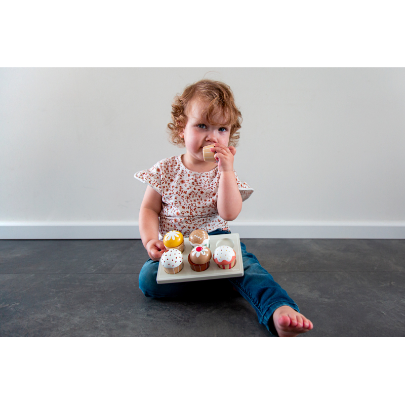 TRYCO Dřevěný Cupcake Set