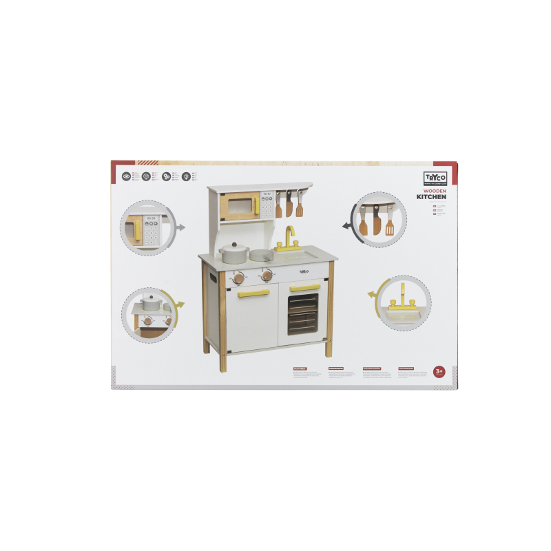 TRYCO Dřevěná kuchyňka White/Gold