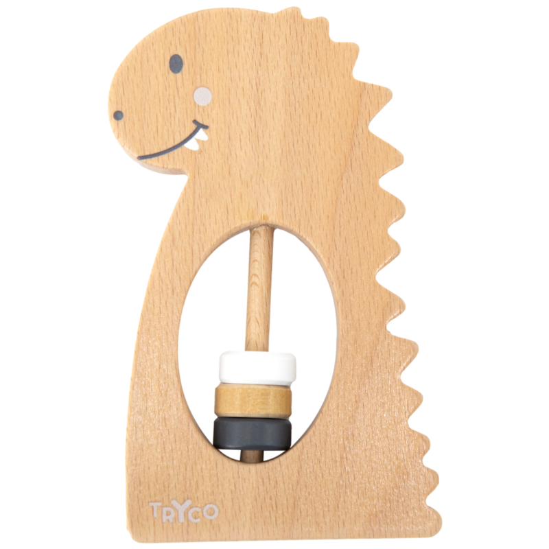 TRYCO Dřevěné chrastítko Dino