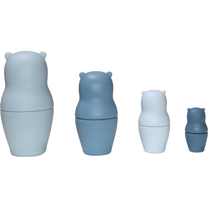 Label Label Silikonová matrioška Medvídek, Blue