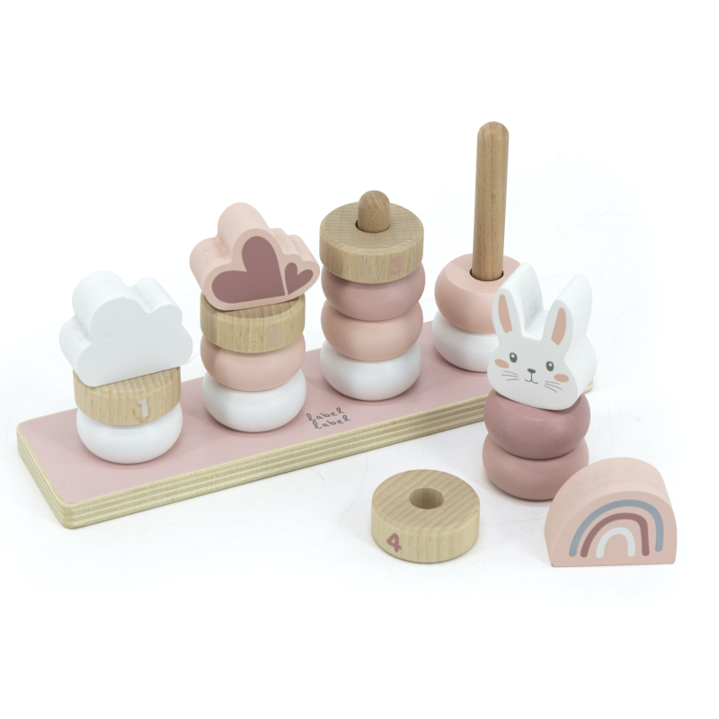 Label Label Malé skládací kroužky, růžové