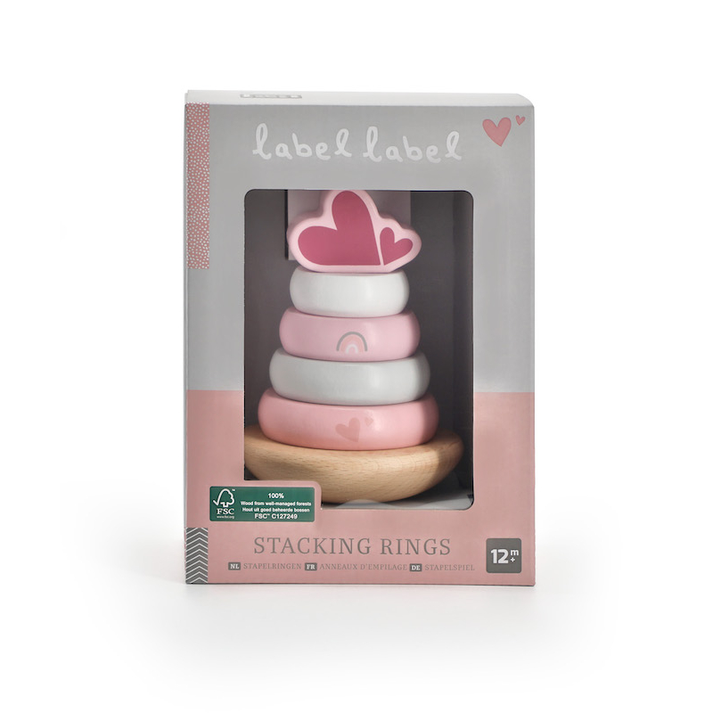 Label Label Balanční stohovací kroužky, růžové