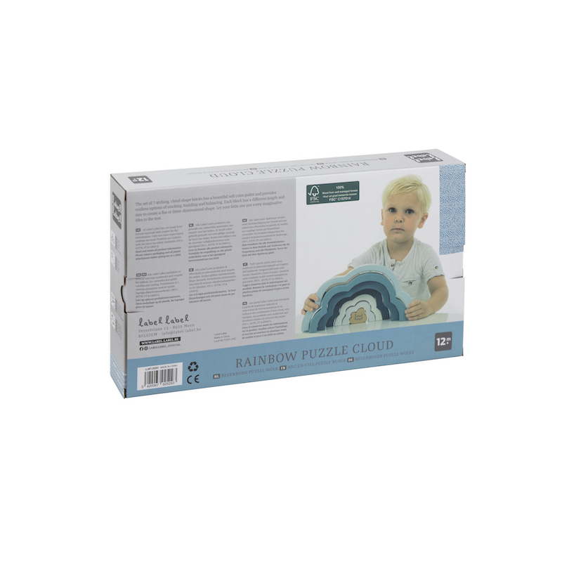 Label Label Duhový mráček Puzzle, modrý