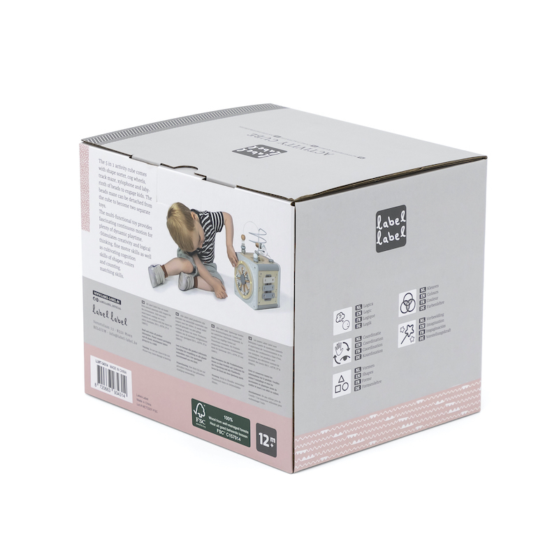 Label Label Kostka s aktivitami, růžová