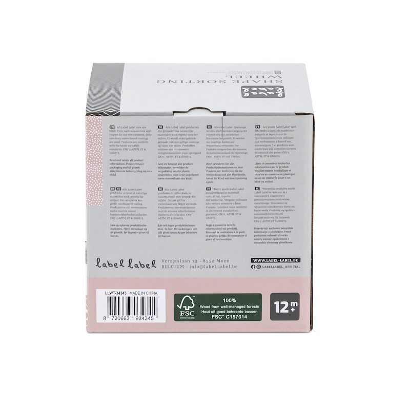 Label Label Oválná vkládačka tvarů, růžová