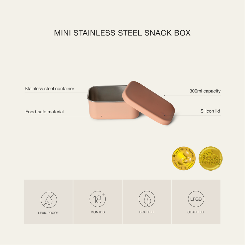 Citron Mini svačinový box, nerez - Blush Pink