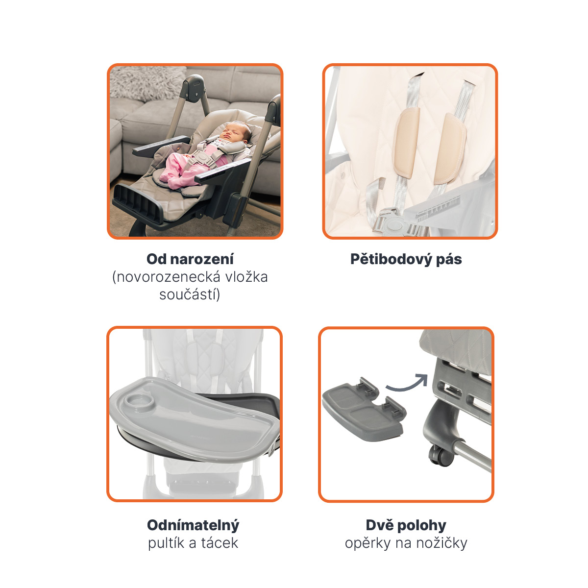 Dětská židlička Monti 2, Diamond Beige