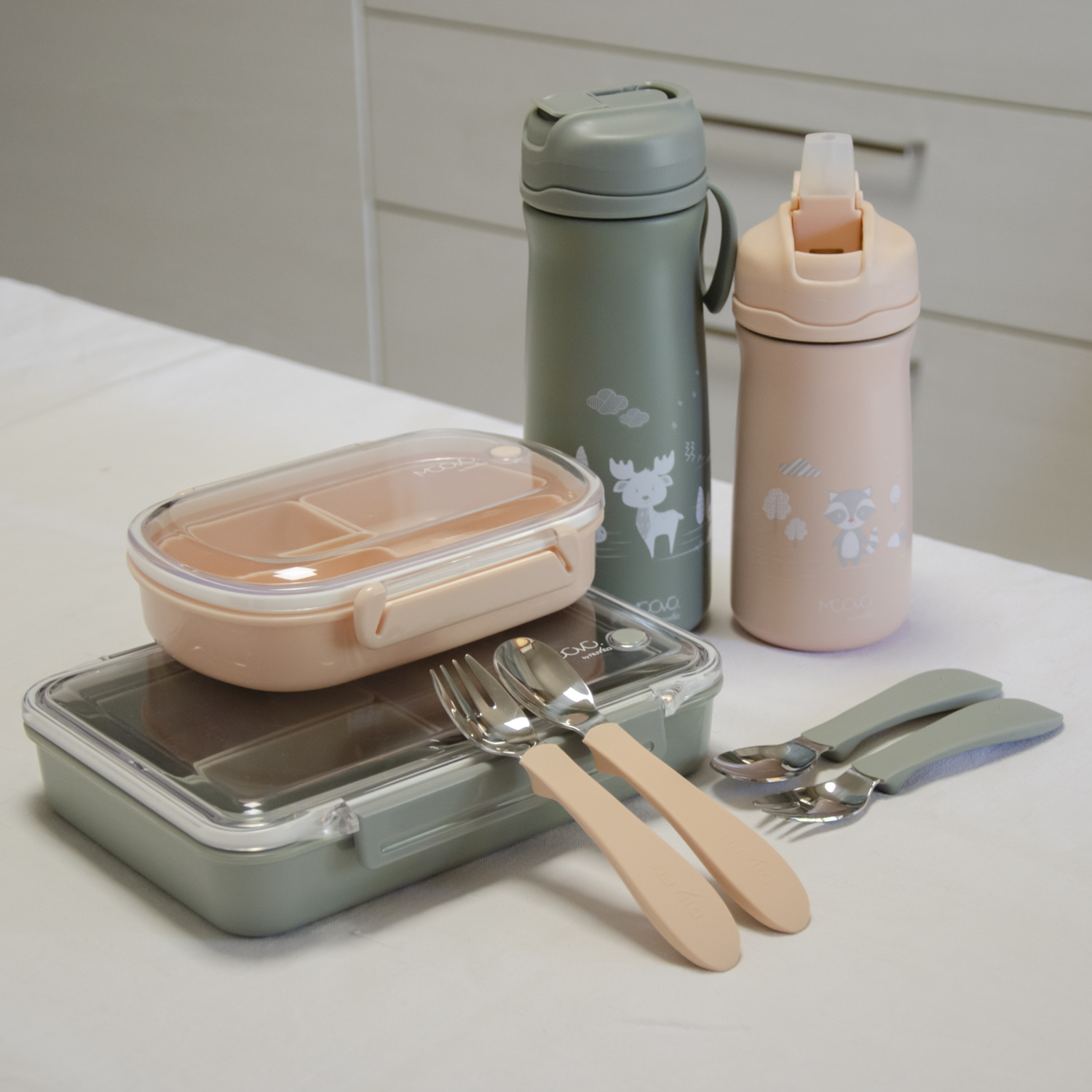 Set lžička a vidlička, Sage Green