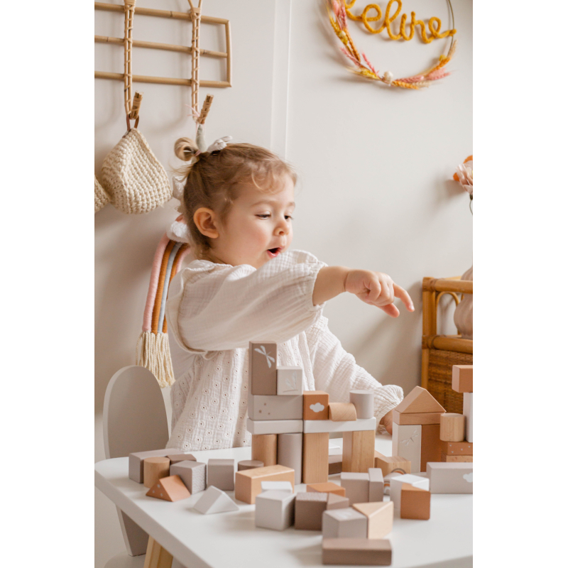 Label Label Dřevěné kostky 50 ks, Nougat