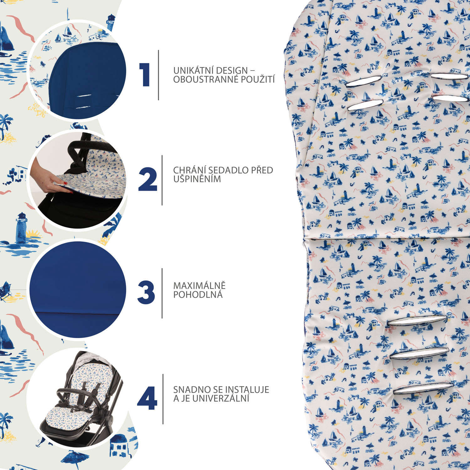 Vložka do kočárku Easy, Sailor Blue