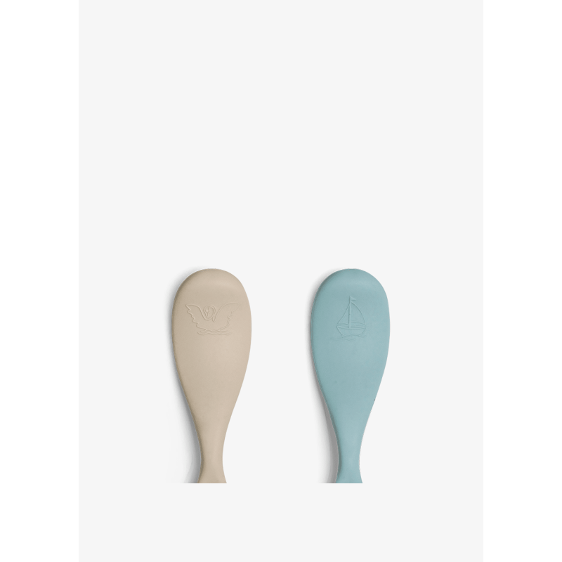 Citron Silikonové lžičky - krátké, 2ks - Pastel Turquoise/ Beige