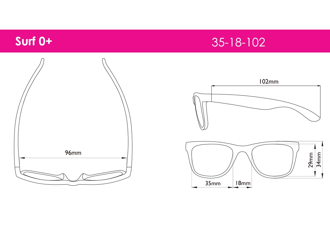 Sluneční brýle Surf 0+, Berry Gloss