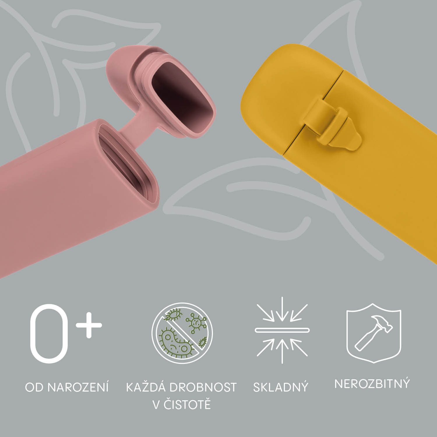 Silikonové pouzdro na příbor, Dove Grey