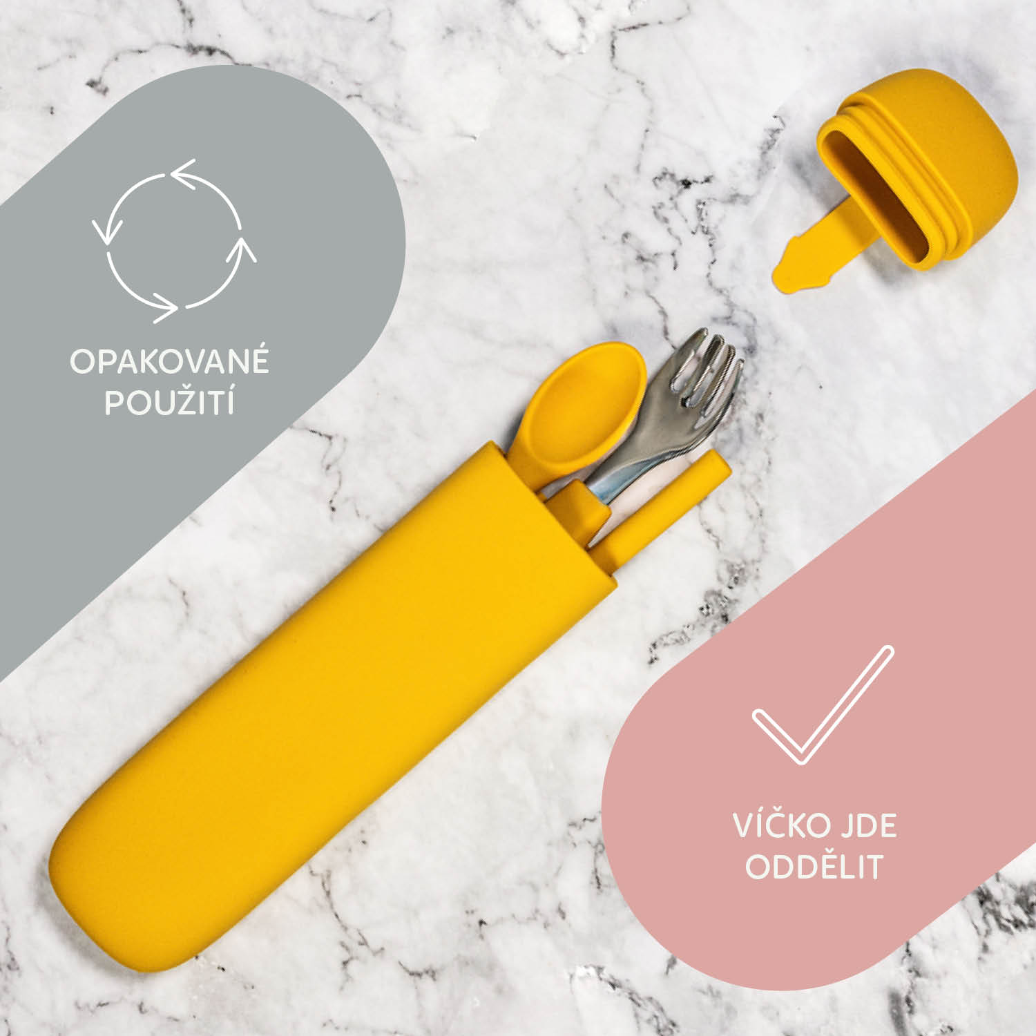 Silikonové pouzdro na příbor, Forest Green