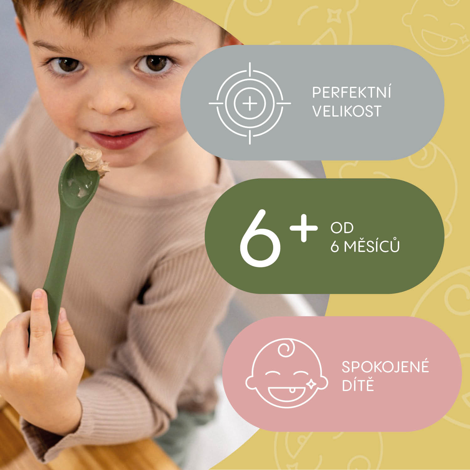 Silikonová lžička, Mustard Yellow