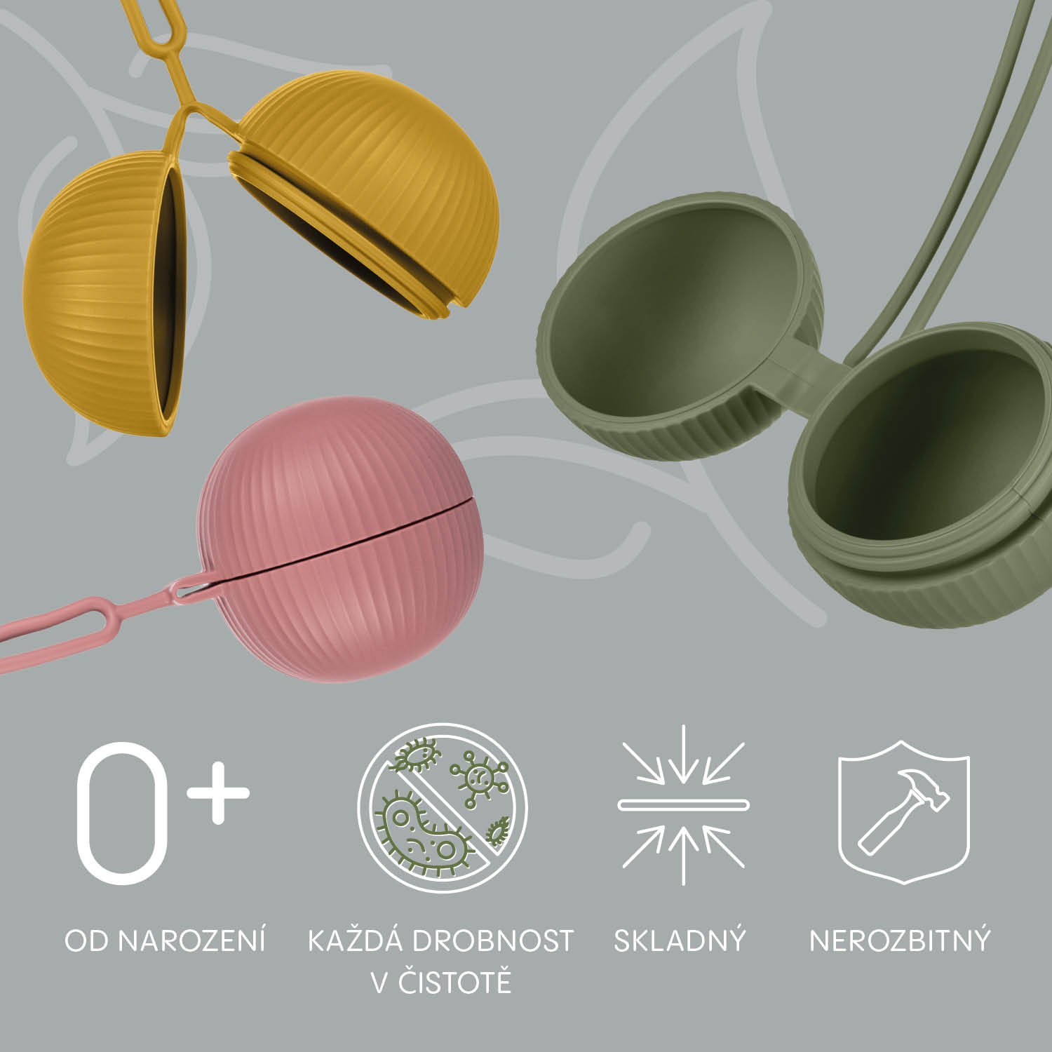 Silikonové pouzdro na dudlík uzavíratelné, Dove Grey