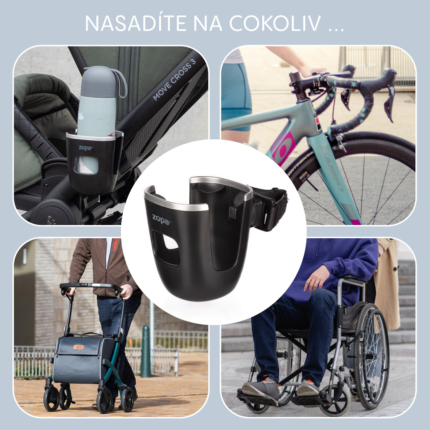 Držák na pití na kočárek Ultra, Black