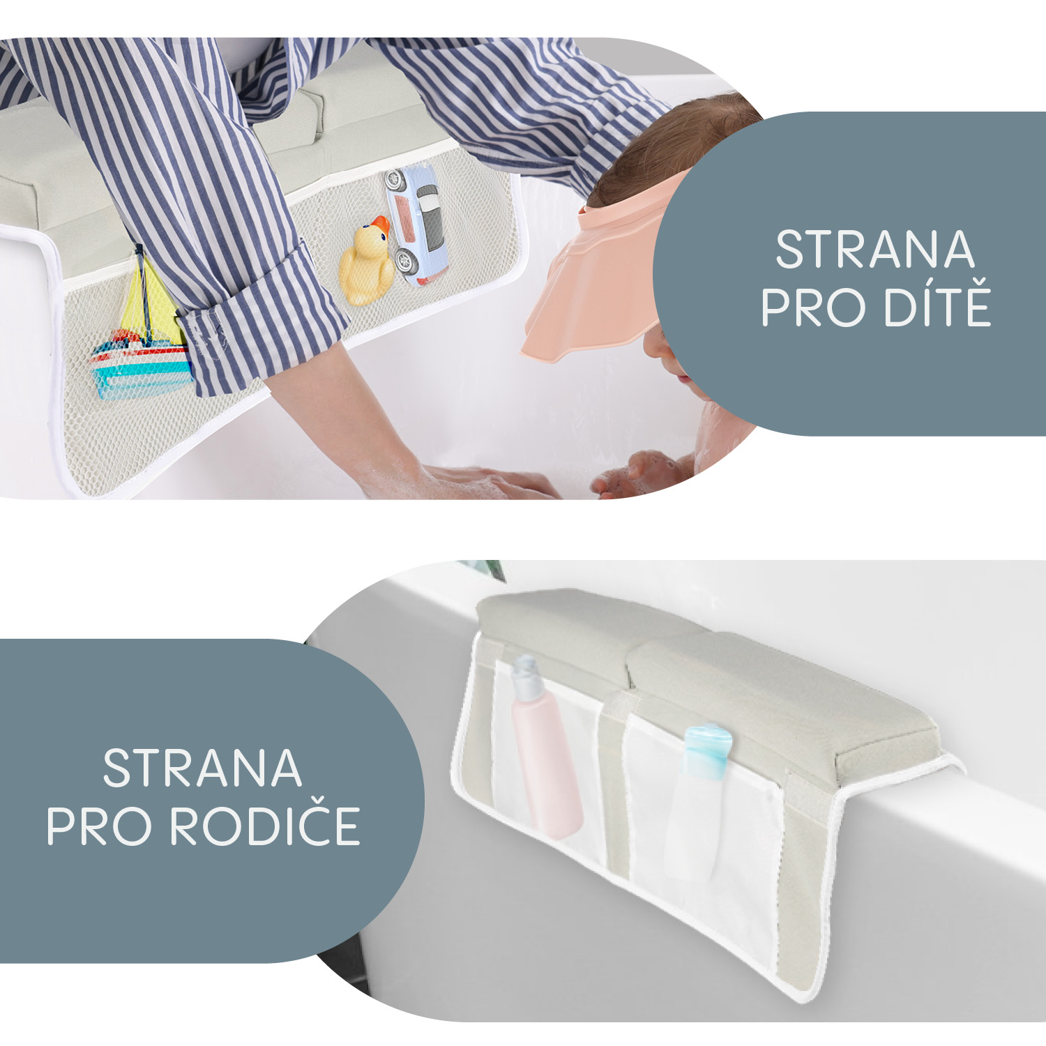 Podložka loketní na okraj vany, Grey