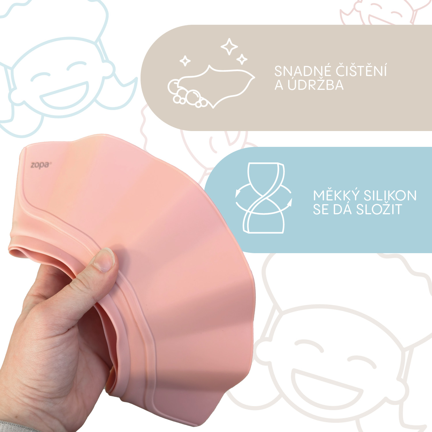 Silikonový koupací ochranný kšilt, Pink