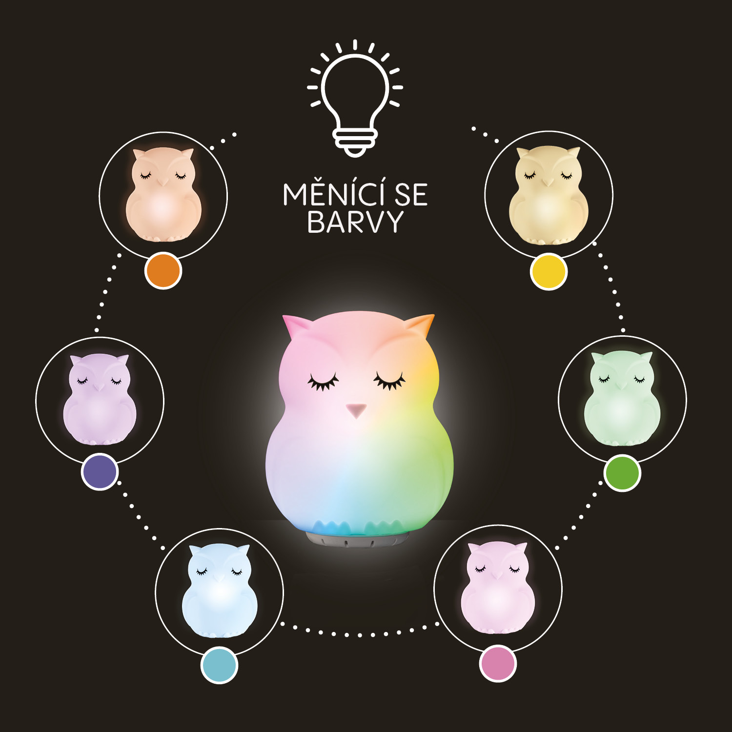 Silikonová LED noční lampička s hudbou vel. L, Rabbit