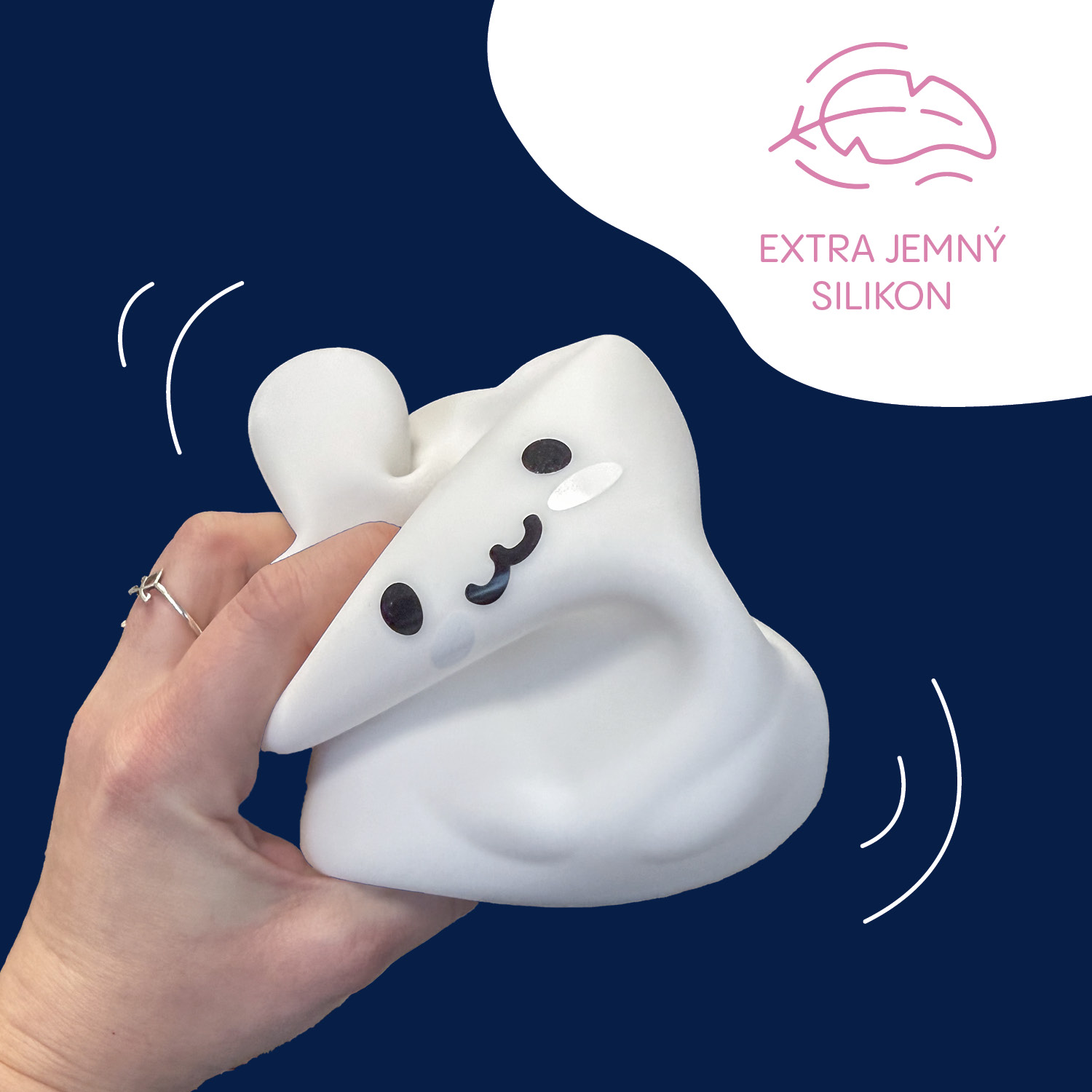 Silikonová LED noční lampička s hudbou vel. L, Rabbit