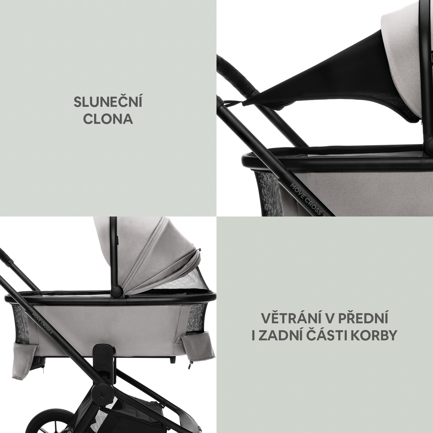 Set Move Cross 3 + hluboká korba Move XL 3 + adaptéry, Boss Grey