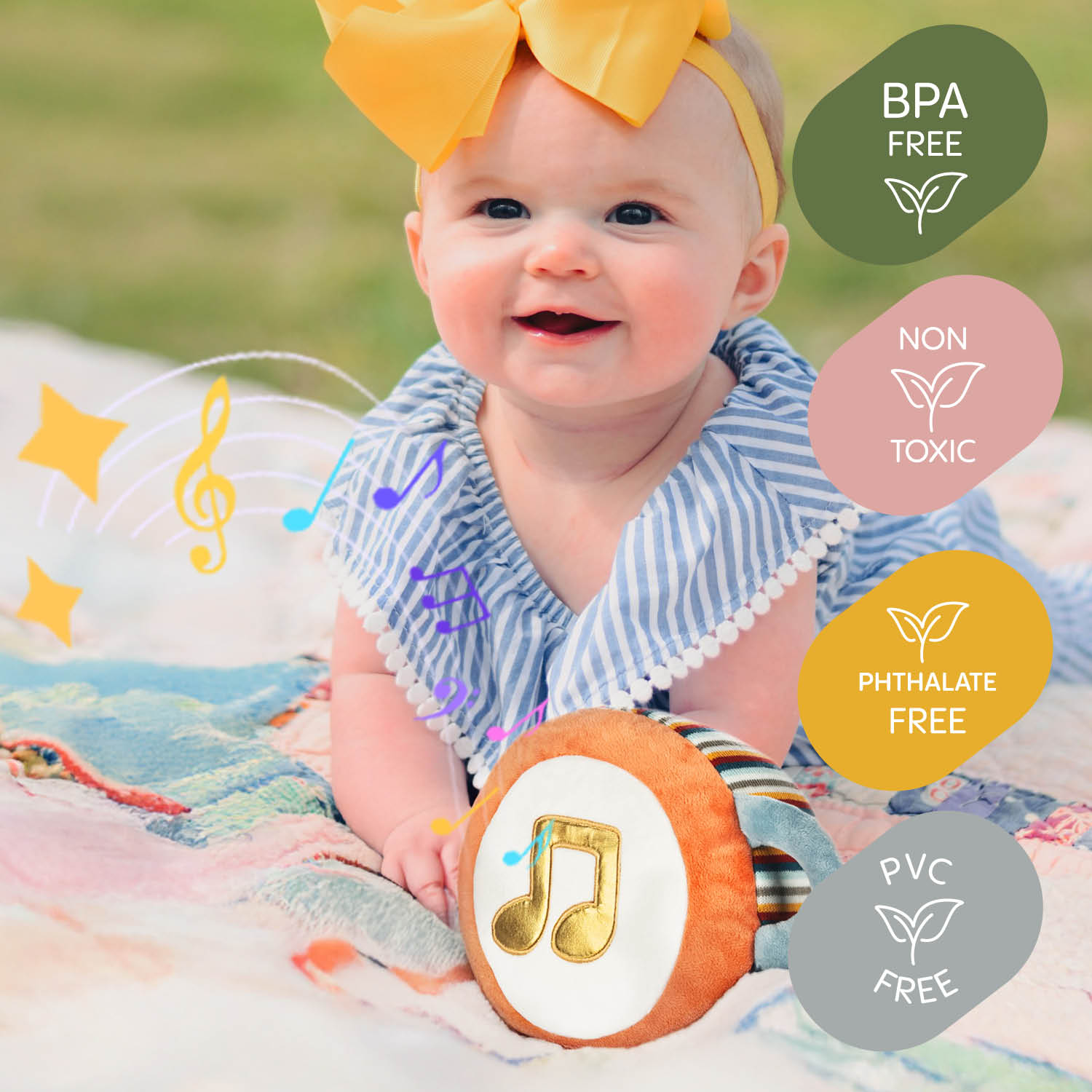 Plyšová hudební hračka 3v1, My first guitar