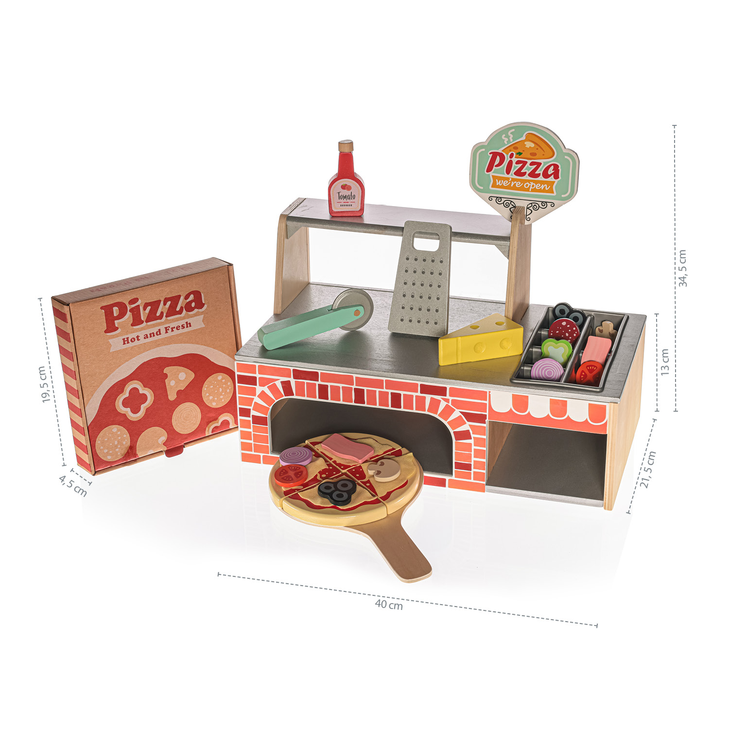 Dřevěný set Pizzerie