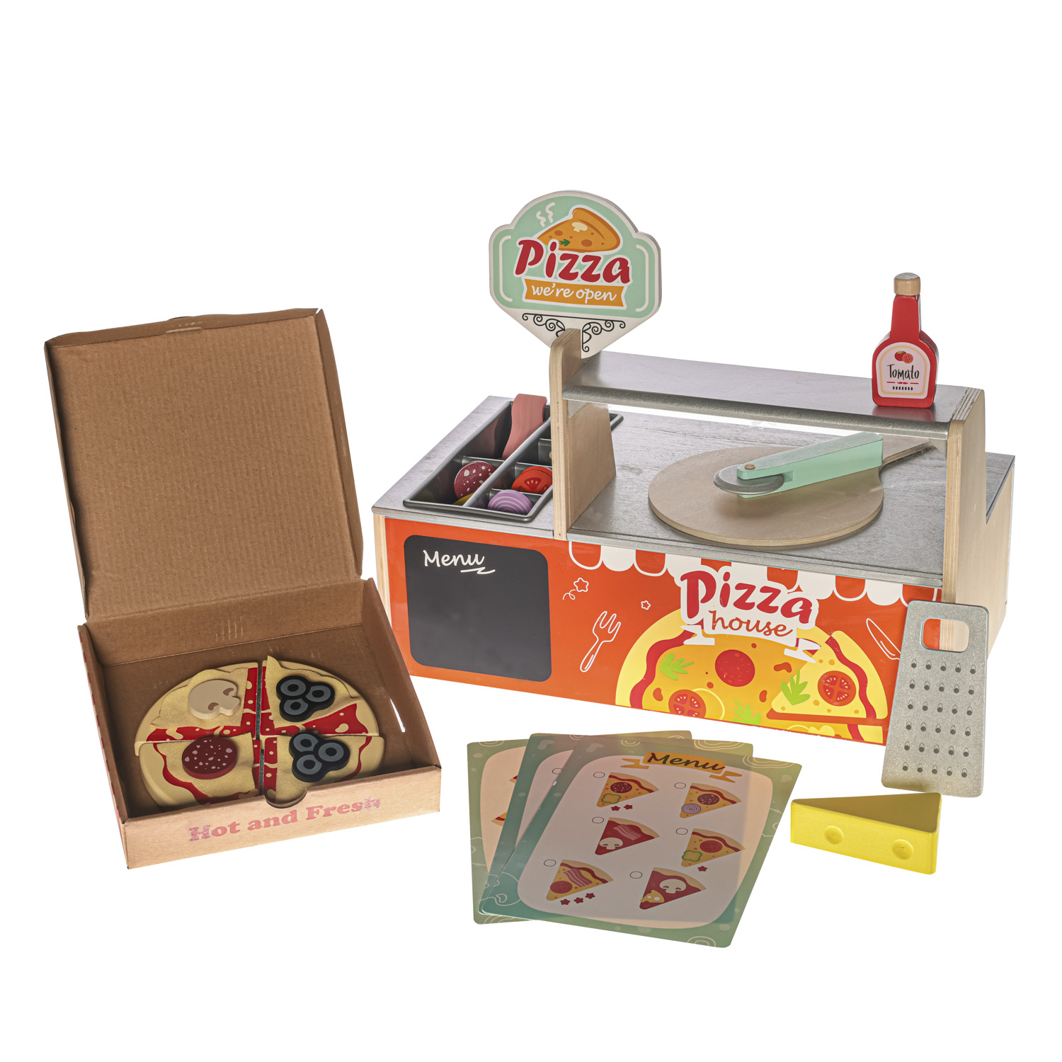 Dřevěný set Pizzerie