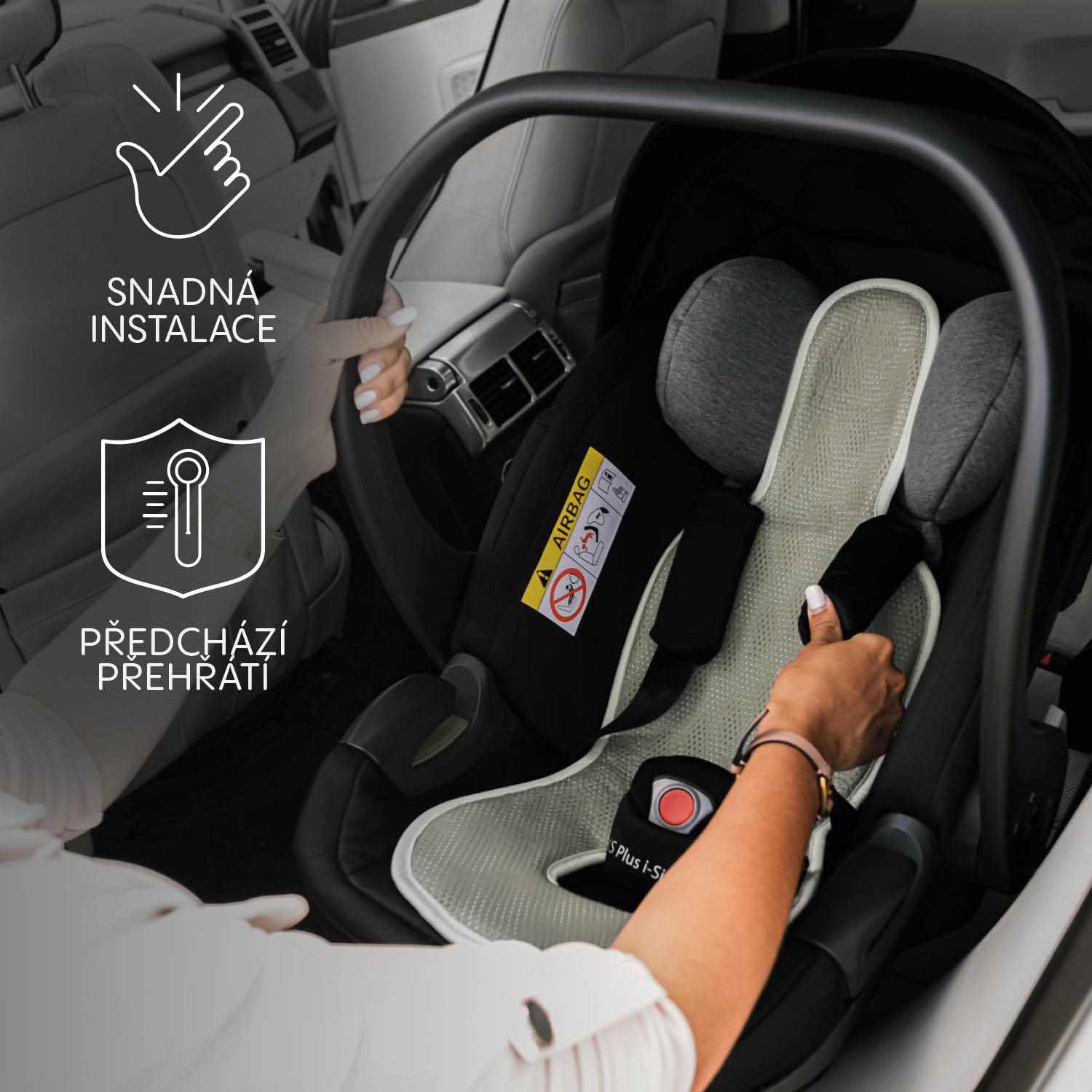Prodyšná podložka do autosedačky Breeze sk. 0+, Boss Grey