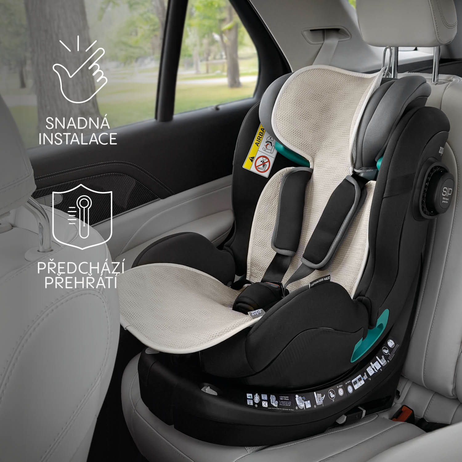 Prodyšná podložka do autosedačky Breeze sk. 1, Boss Grey