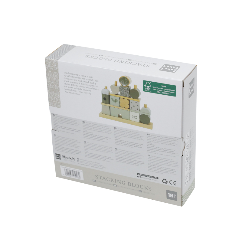 Label Label Dřevěné kostky Domeček, Olive Green